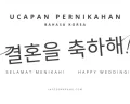 13 Ucapan Selamat Menikah dan Happy Wedding Bahasa Korea, Dilengkapi Hangul dan Latin