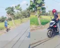 Viral Pengendara Beat Dikejar-kejar Kuli Proyek di Kaligawe Gara-gara Nekat Terobos Jalan Cor Masih Basah