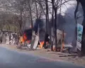 Kebakaran di Gudang Rongsok Jatibarang, Asap Hitam Pekat Mengepul
