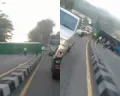 Breaking News! Kecelakaan Truk Kontainer Terguling di Jembatan Tuntang Arah Semarang, Kondisi Jalan Macet Parah