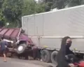 Kecelakaan di Palagan Bawen: Truk Box Muatan Susu Tak Kuat Nanjak, 2 Kendaraan Lain Ringsek